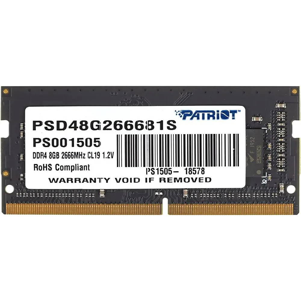 ОЗУ Patriot Signature PSD48G266681S SO-DIMM, DDR4, 8 Гб, 2666 МГц - миниатюра 2