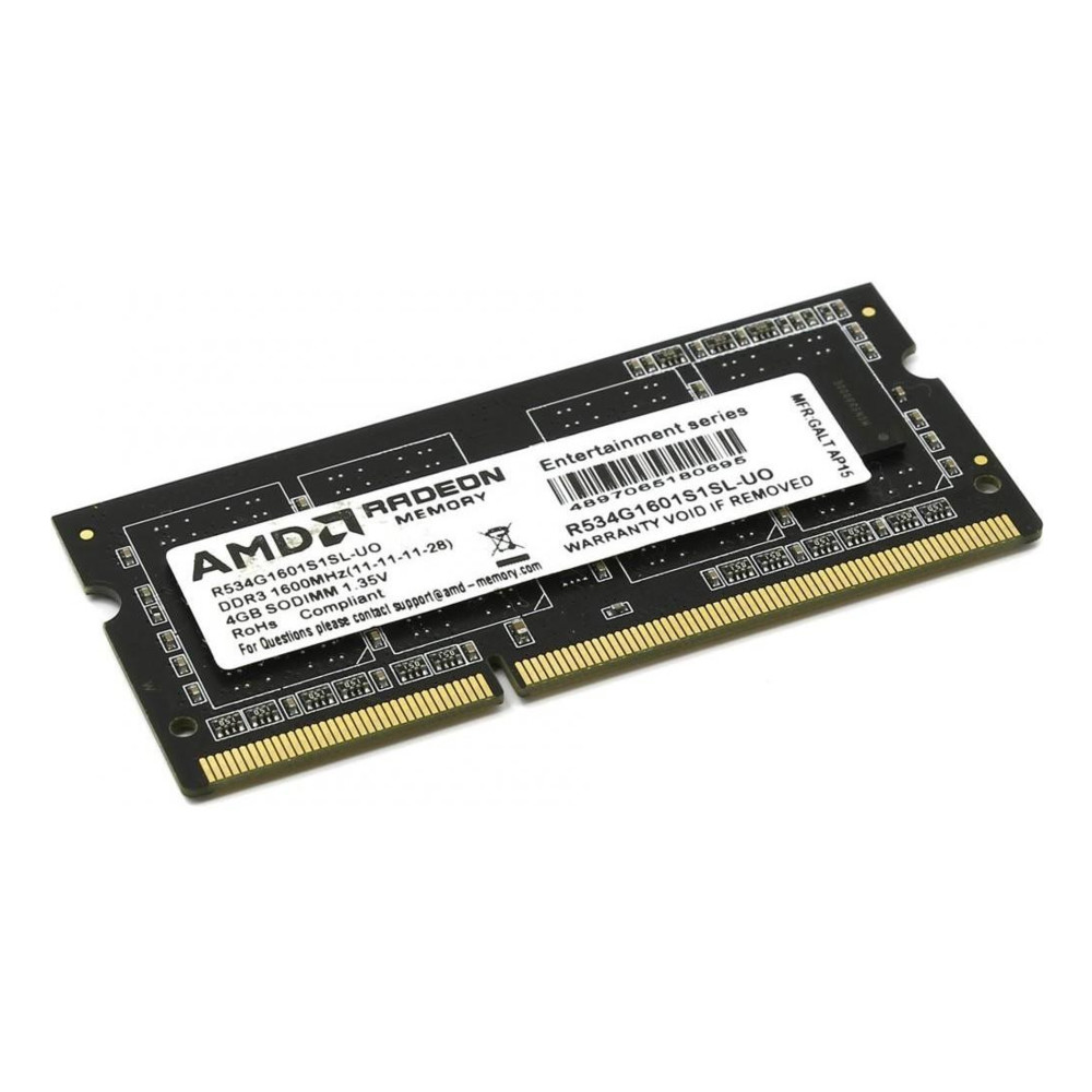 ОЗУ AMD R534G1601S1SL R534G1601S1SL-U SO-DIMM, DDR3, 4 Гб, 1600 МГц - миниатюра 2