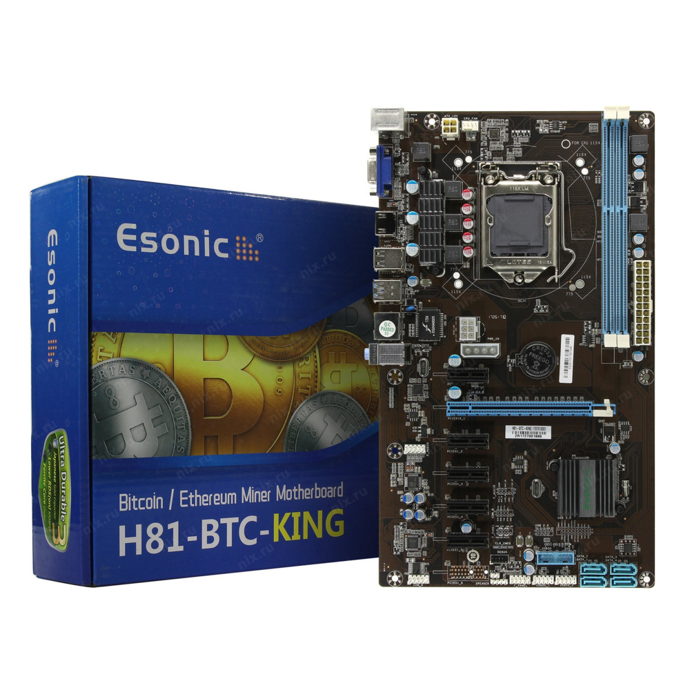 Материнская плата Esonic H81 H81-BTC-KING ATX, LGA 1150 - миниатюра 3
