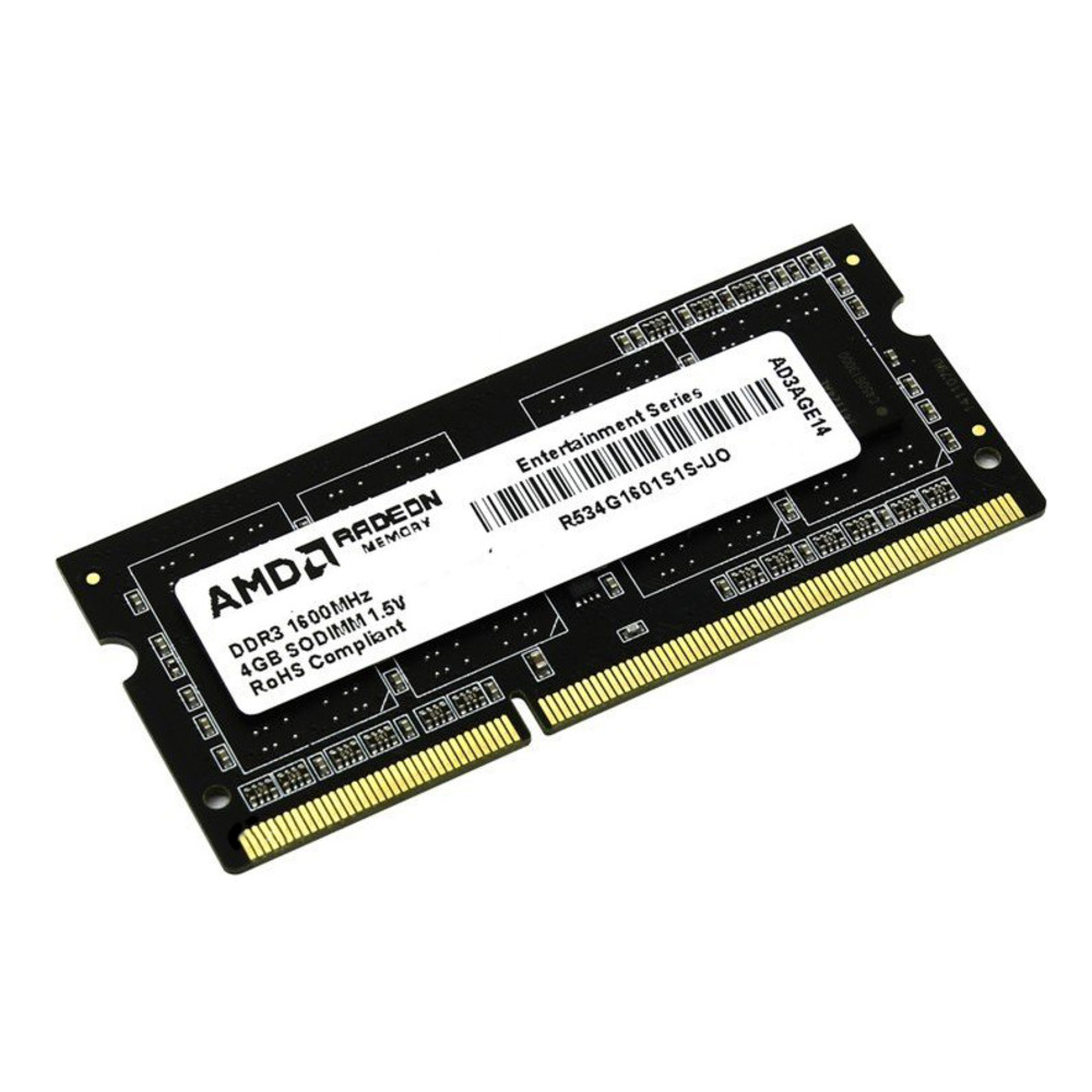 ОЗУ AMD R534G1601S1S R534G1601S1S-U SO-DIMM, DDR3, 4 Гб, 1600 МГц - миниатюра 2