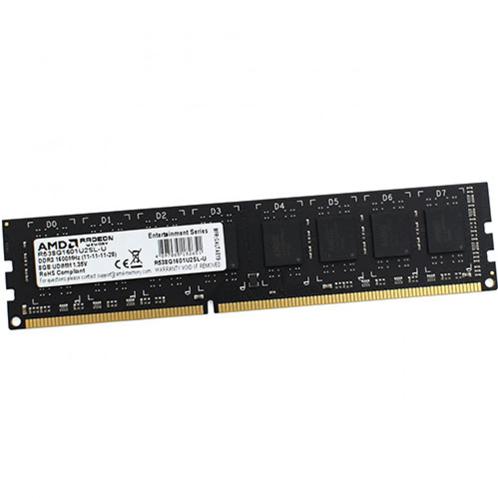 ОЗУ AMD Radeon R5 R538G1601U2SL-U DIMM, DDR3, 8 Гб, 1600 МГц - миниатюра 2