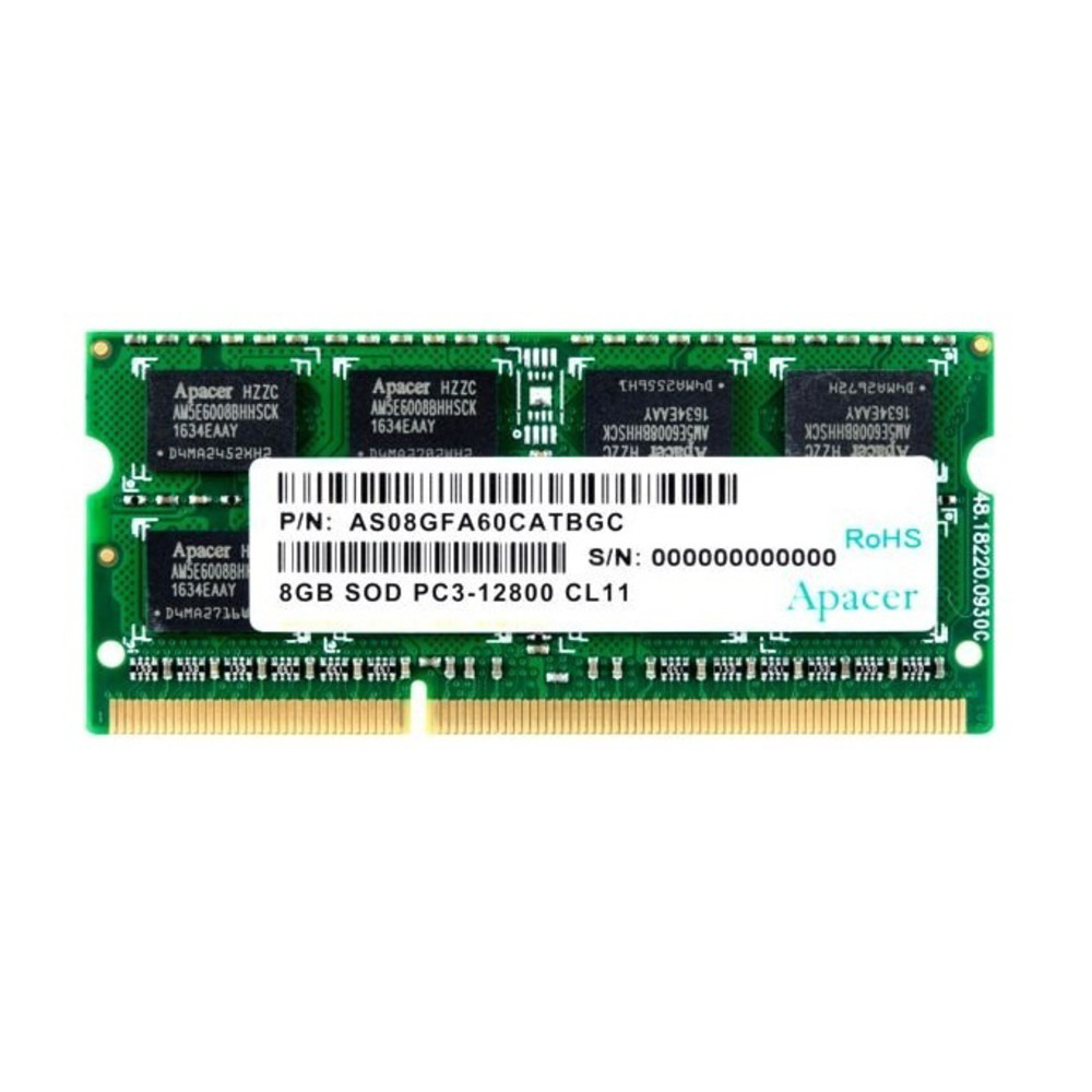 ОЗУ Apacer DS.08G2K.KAM SO-DIMM, DDR3, 8 Гб, 1600 МГц - миниатюра 2