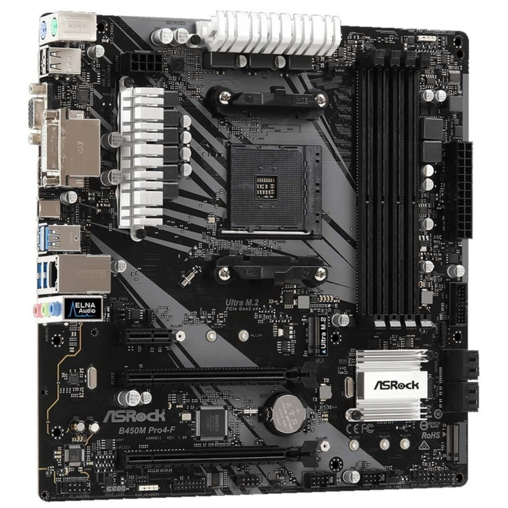 Материнская плата ASRock B450M PRO4-F Micro-ATX, AMD AM4 - миниатюра 6