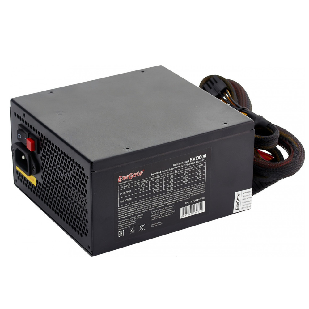 Блок питания ExeGate 800W EVO800 EX280441RUS 800 Вт - миниатюра 2