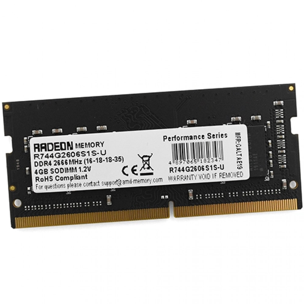ОЗУ AMD Radeon R7 Performance R744G2606S1S-U SO-DIMM, DDR4, 4 Гб, 2666 МГц - миниатюра 2