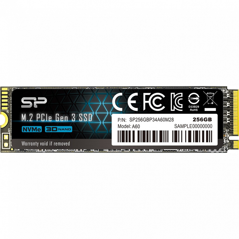 Жесткий диск Silicon Power A60 SP256GBP34A60M28 SSD (твердотельные), 256 ГБ, M.2, PCIe - миниатюра 2