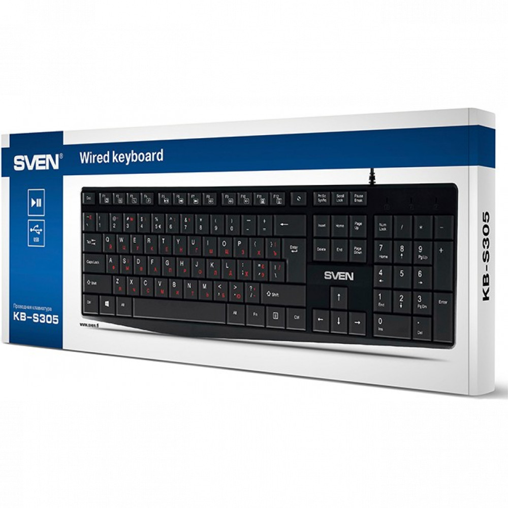 Клавиатура Sven KB-S305 SV-018801 Проводная, USB - миниатюра 8