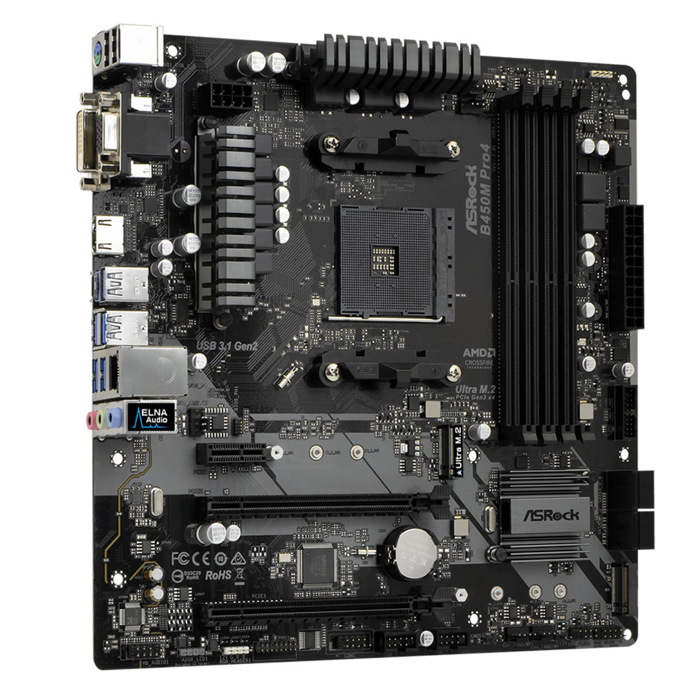 Материнская плата ASRock B450M PRO4 Micro-ATX, AMD AM4 - миниатюра 9