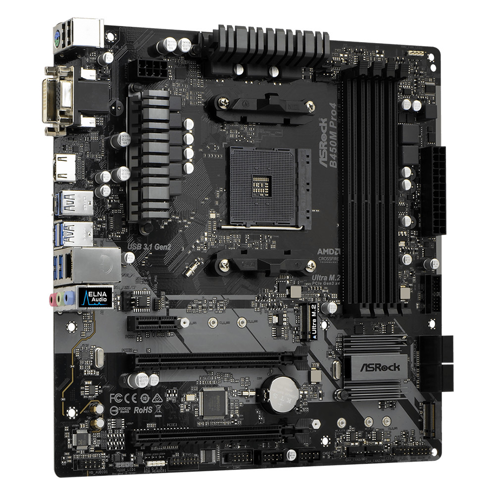 Материнская плата ASRock B450M PRO4 Micro-ATX, AMD AM4 - миниатюра 14