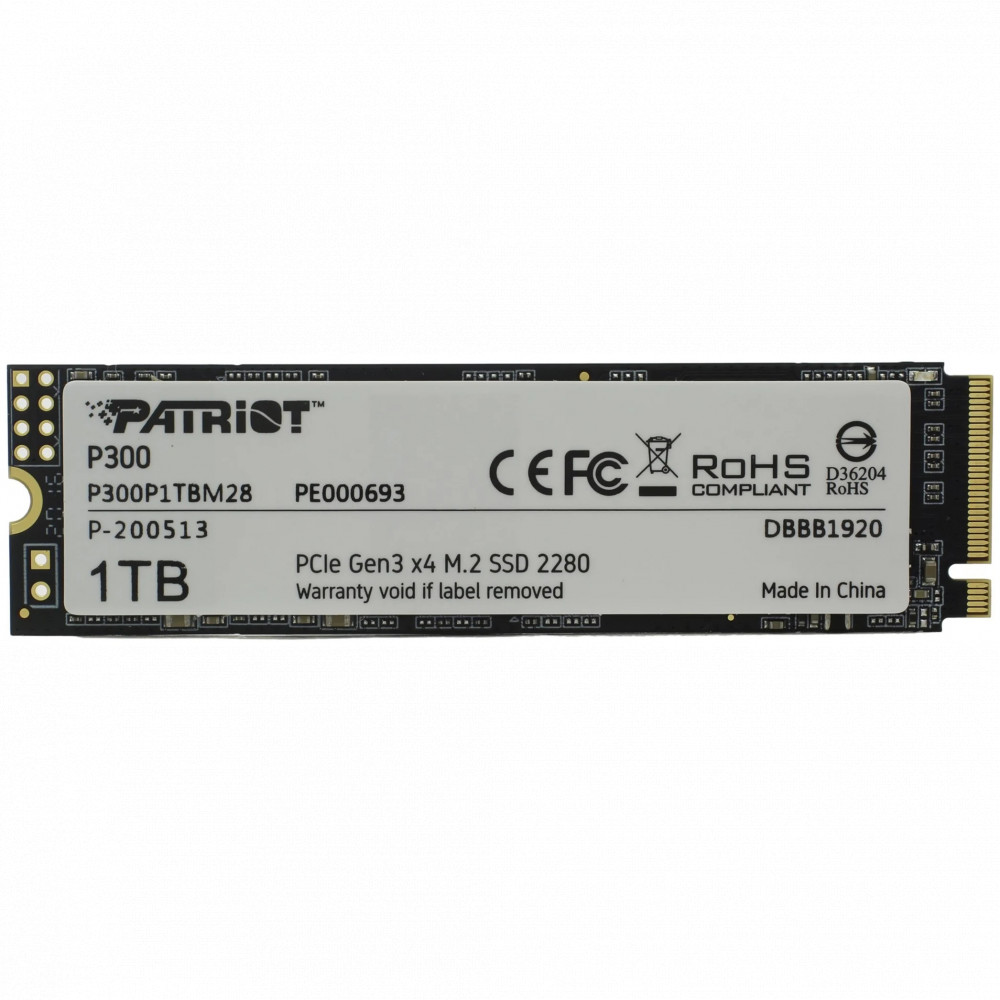 Жесткий диск Patriot P300 P300P1TBM28 SSD (твердотельные), 1 ТБ, M.2, PCIe - миниатюра 6