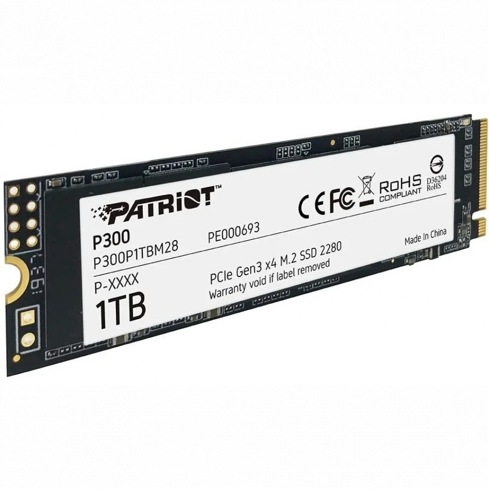 Жесткий диск Patriot P300 P300P1TBM28 SSD (твердотельные), 1 ТБ, M.2, PCIe - миниатюра 5