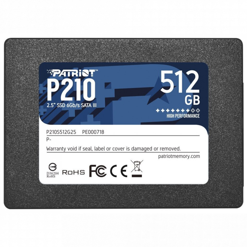 Жесткий диск Patriot P210 P210S512G25 SSD (твердотельные), 512 ГБ, 2.5 дюйма, SATA - миниатюра 6