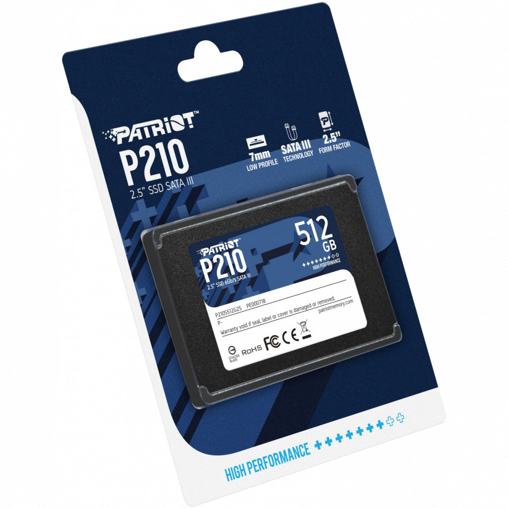 Жесткий диск Patriot P210 P210S512G25 SSD (твердотельные), 512 ГБ, 2.5 дюйма, SATA - миниатюра 8