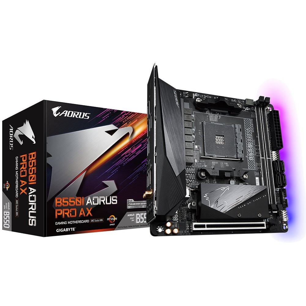 Материнская плата Gigabyte B550I AORUS PRO AX Mini-ITX, AMD AM4 - миниатюра 10