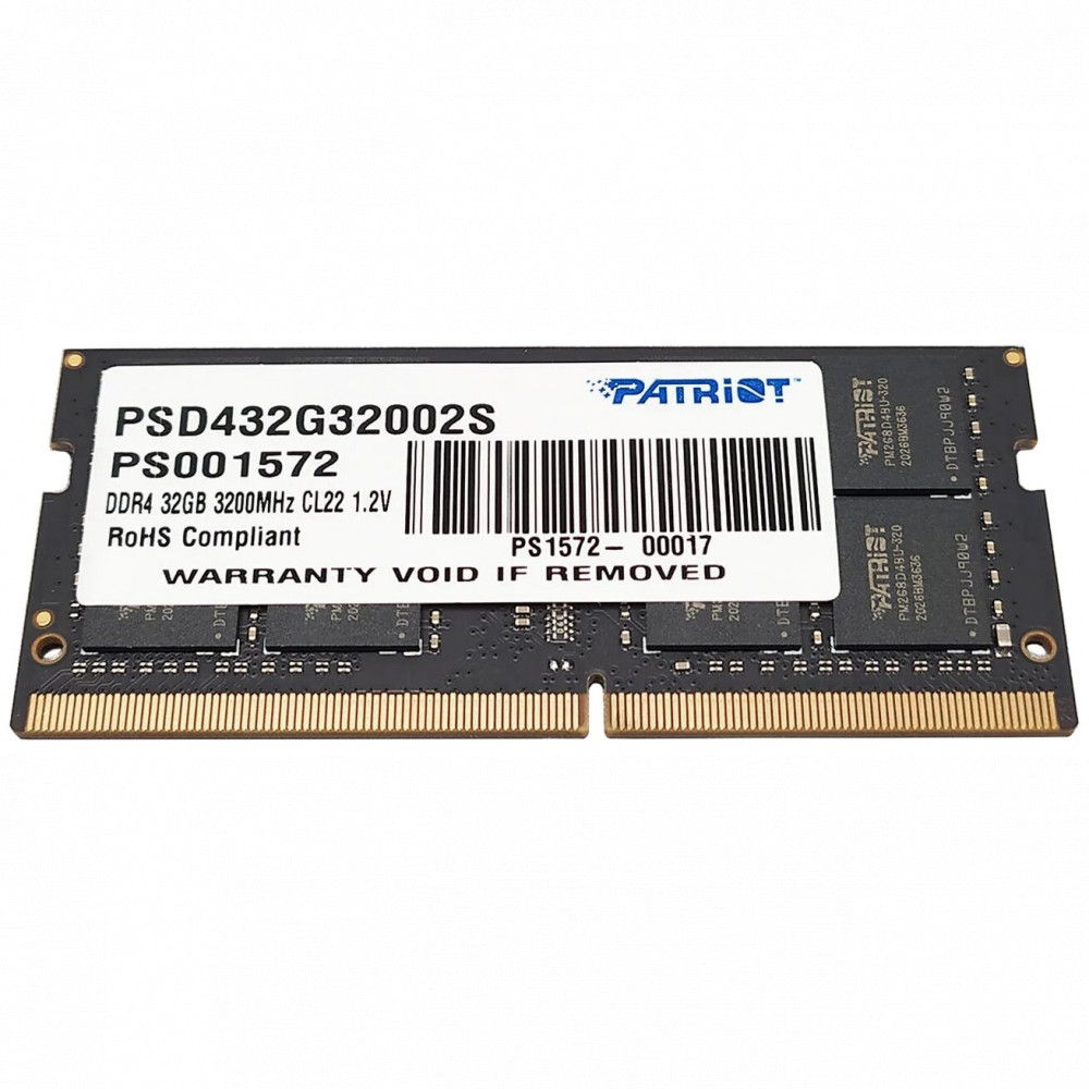 ОЗУ Patriot Signature PSD432G32002S SO-DIMM, DDR4, 32 Гб, 3200 МГц - миниатюра 3