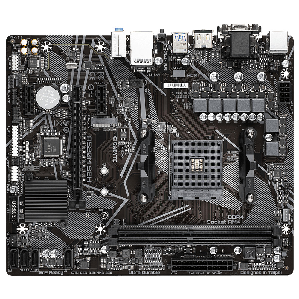 Материнская плата Gigabyte A520M S2H Micro-ATX, AMD AM4 - миниатюра 8