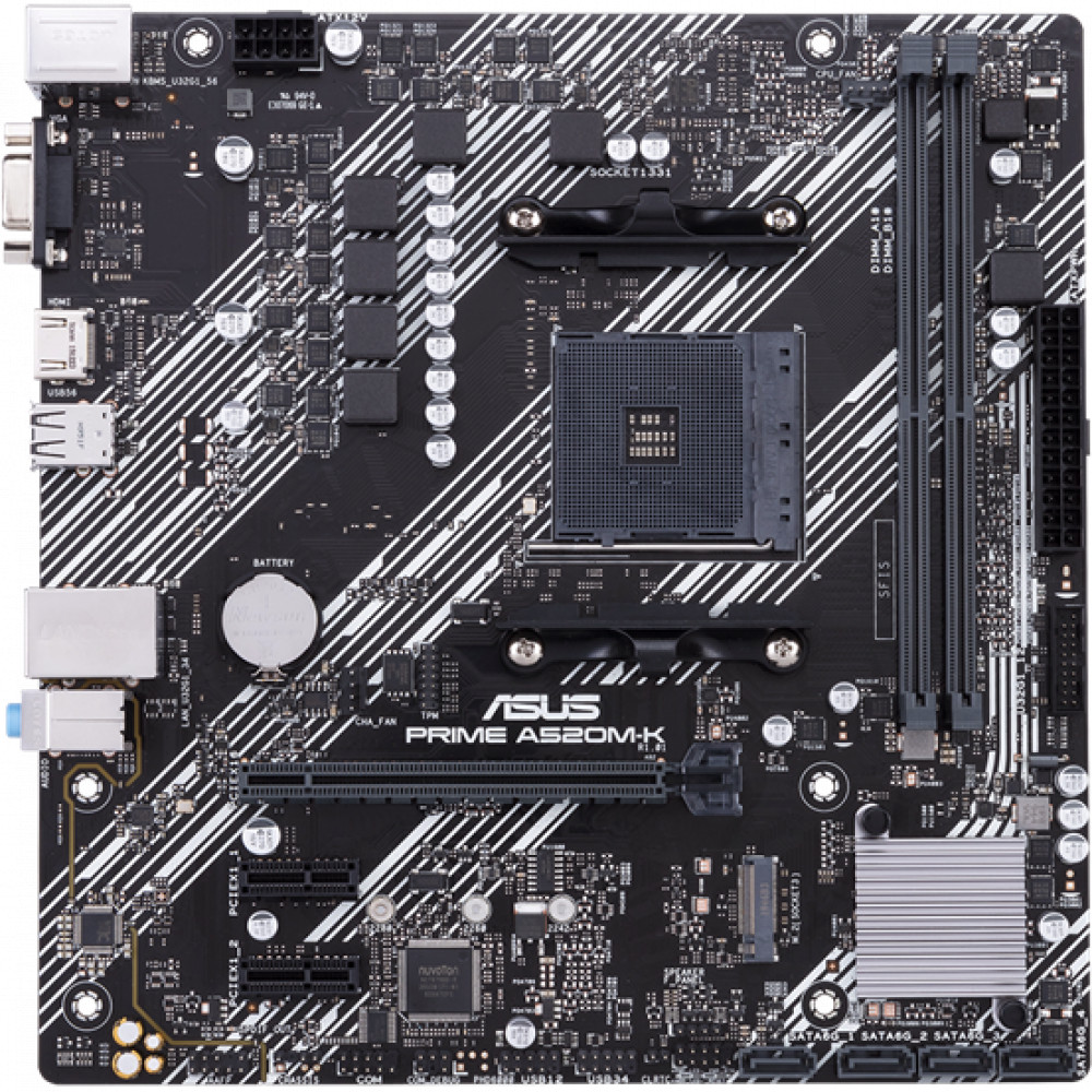 Материнская плата Asus PRIME A520M-K Micro-ATX, AMD AM4 - миниатюра 9