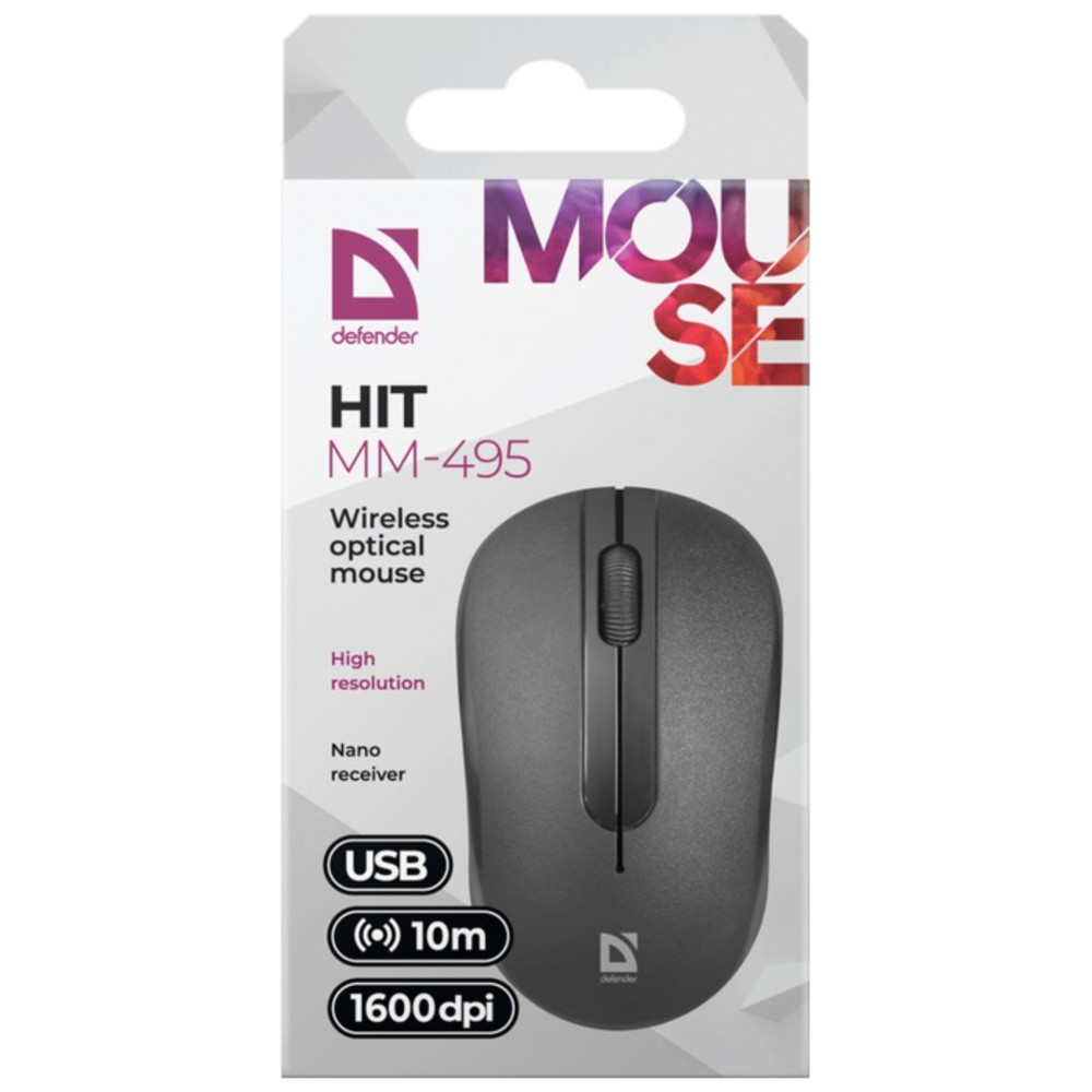 Мышь Defender Hit MM-495 Black 52495 Бюджетные, Беспроводная - миниатюра 6