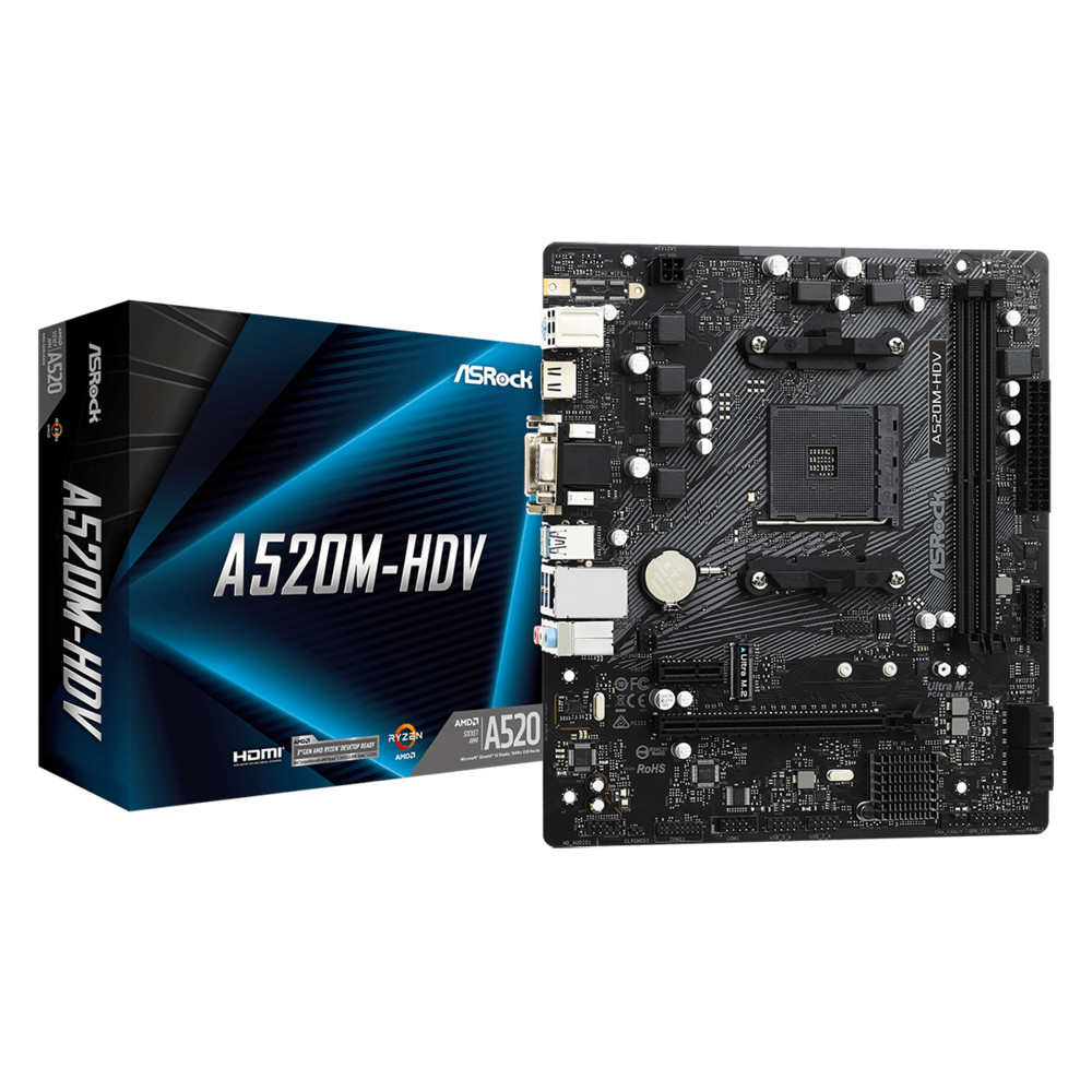Материнская плата ASRock A520M-HDV Micro-ATX, AMD AM4 - миниатюра 9