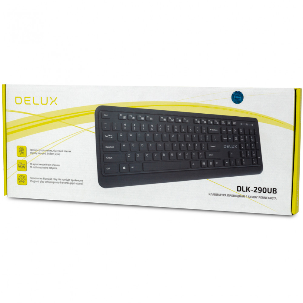 Клавиатура Deluxe DLK-290UB Проводная, USB - миниатюра 6