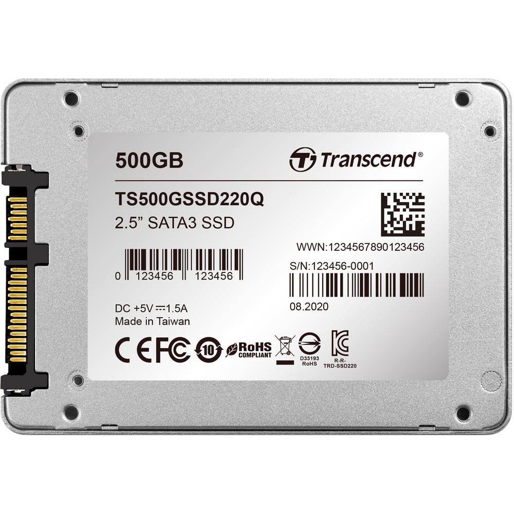 Жесткий диск Transcend SSD220Q TS500GSSD220Q SSD (твердотельные), 500 ГБ, 2.5 дюйма, SATA - миниатюра 12