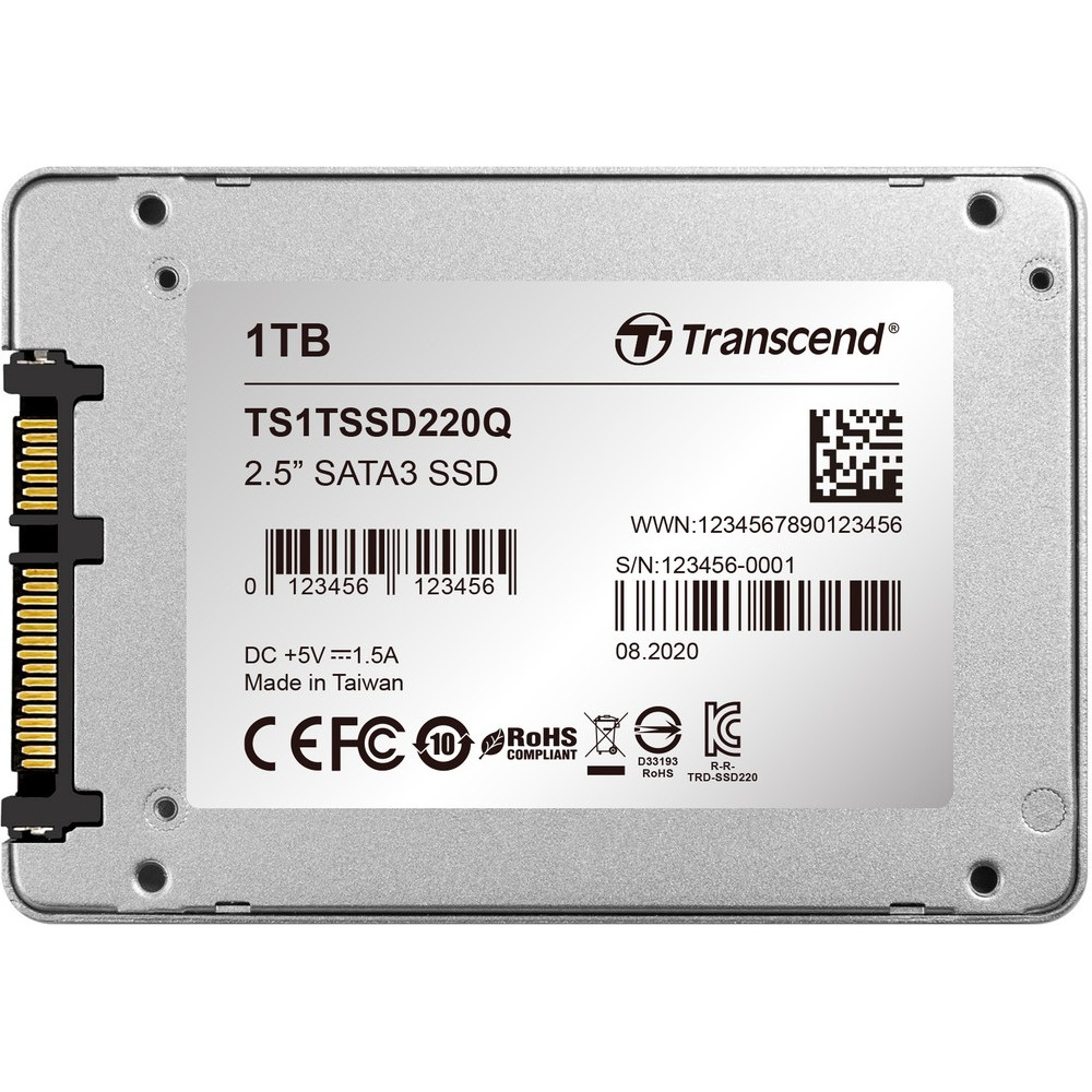 Жесткий диск Transcend SSD220Q TS1TSSD220Q SSD (твердотельные), 1 ТБ, 2.5 дюйма, SATA - миниатюра 12