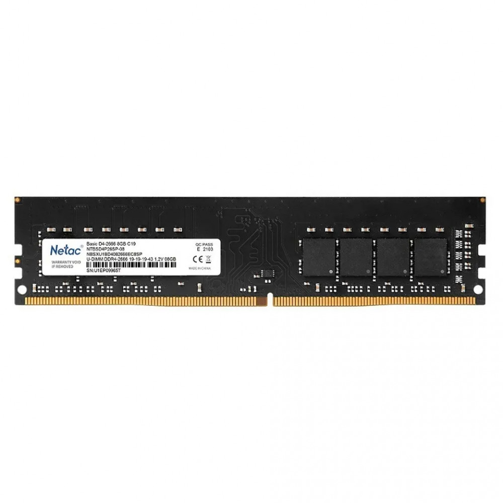 ОЗУ Netac Basic RTL PC4-21300 CL19 NTBSD4P26SP-08 DIMM, DDR4, 8 Гб, 2666 МГц - миниатюра 4