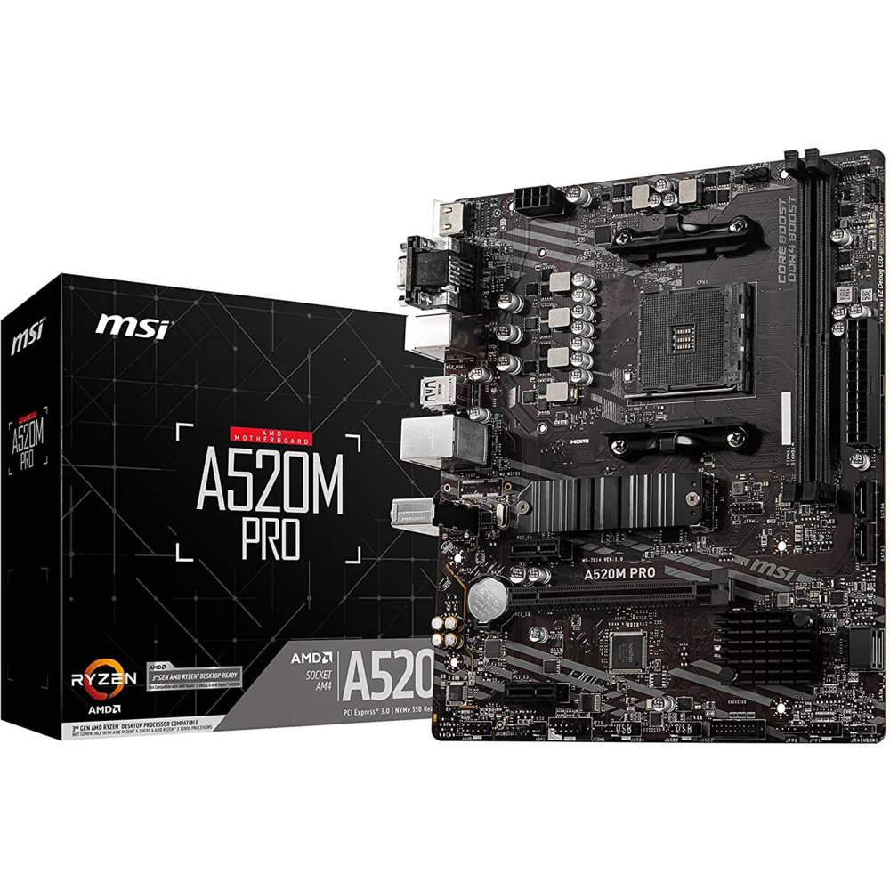 Материнская плата MSI A520M PRO Micro-ATX, AMD AM4 - миниатюра 14