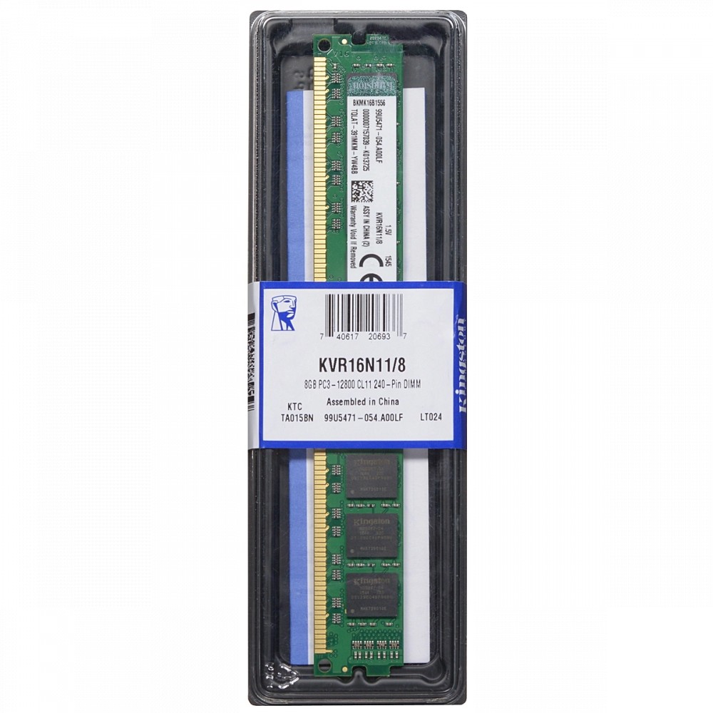 ОЗУ Kingston 8 ГБ KVR16N11/8WP DIMM, DDR3, 8 Гб, 1600 МГц - миниатюра 6