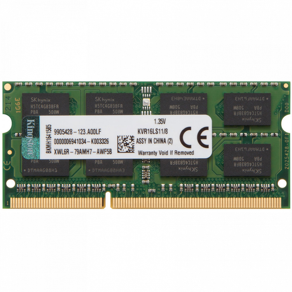 ОЗУ Kingston 8 ГБ KVR16LS11/8WP SO-DIMM, DDR3, 8 Гб, 1600 МГц - миниатюра 4