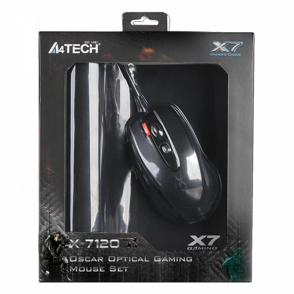 Мышь A4Tech X-7120 X-710BK+X7-200MP Игровые, Проводная - миниатюра 2