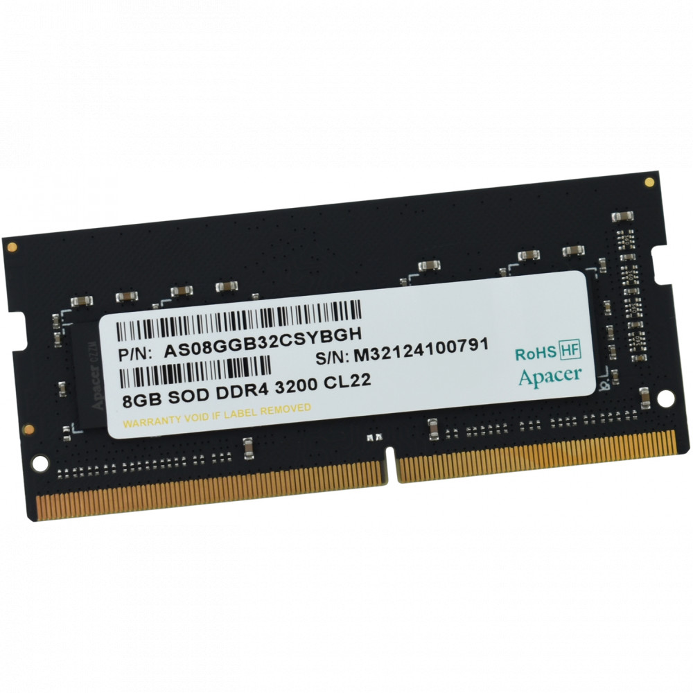 ОЗУ Apacer 8 ГБ ES.08G21.GSH SO-DIMM, DDR4, 8 Гб, 3200 МГц - миниатюра 2
