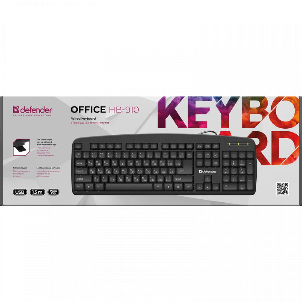 Клавиатура Defender Office HB-910 45910 Проводная, USB - миниатюра 4