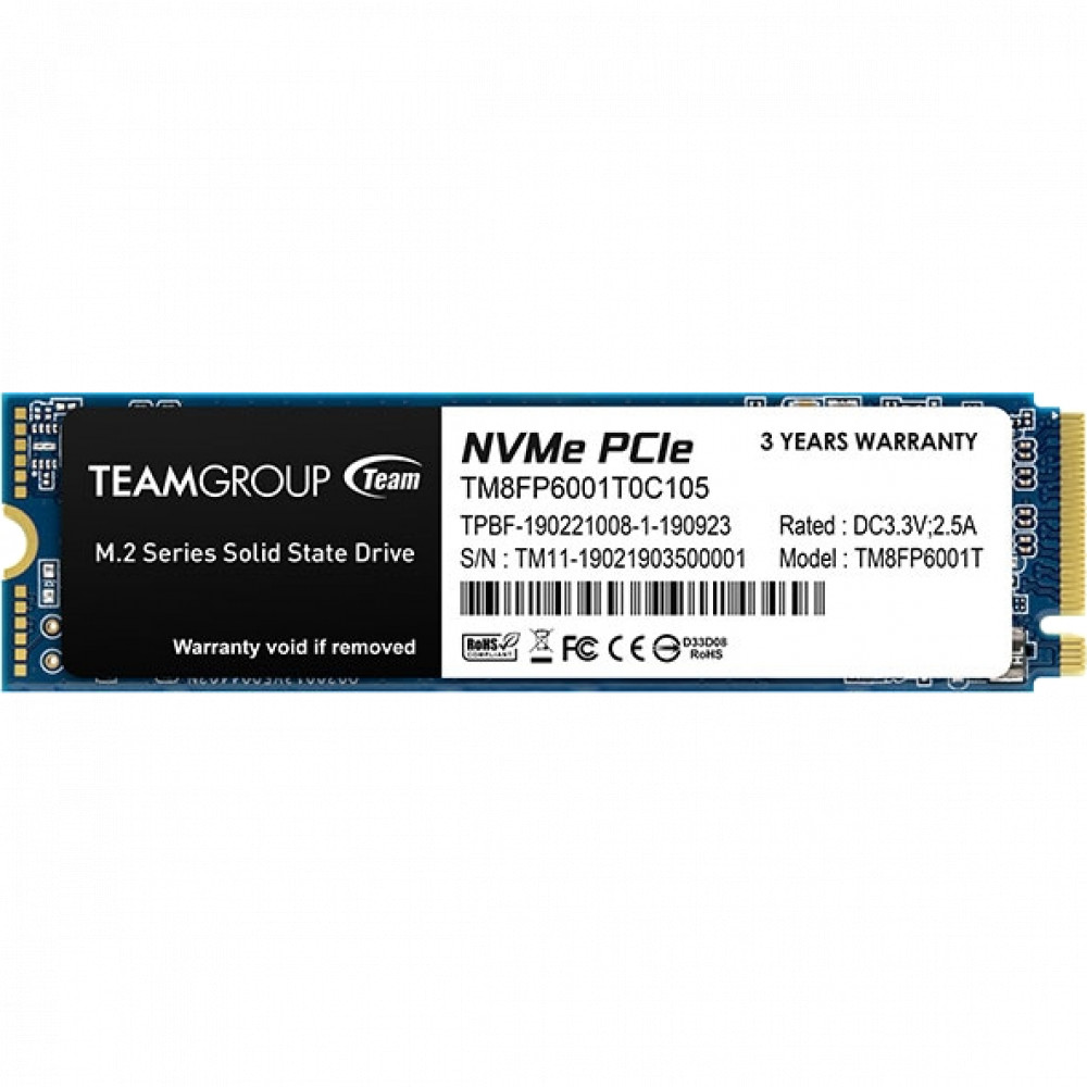 Жесткий диск Team Group MP33 TM8FP6001T0C101 SSD (твердотельные), 1 ТБ, M.2, PCIe - миниатюра 2