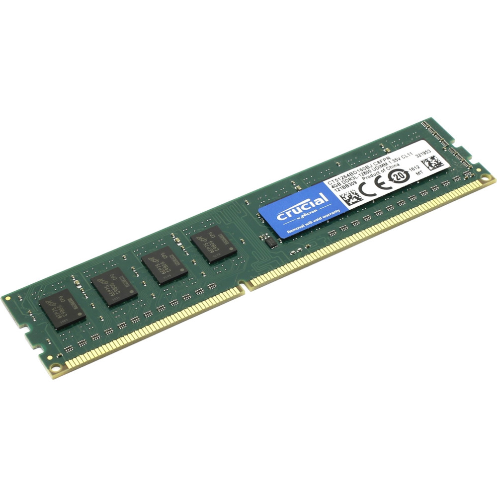 ОЗУ Crucial DDR3L 4GB 1600MHz UDIMM CT51264BD160B DIMM, DDR3, 4 Гб, 1600 МГц - миниатюра 2