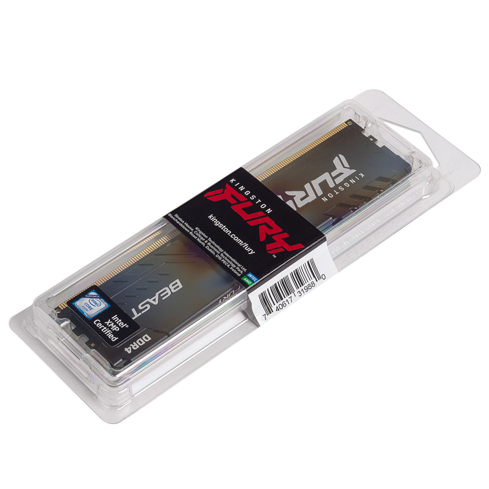 ОЗУ Kingston Fury Beast Black RTL Gaming KF432C16BB/8 DIMM, DDR4, 8 Гб, 3200 МГц - миниатюра 4