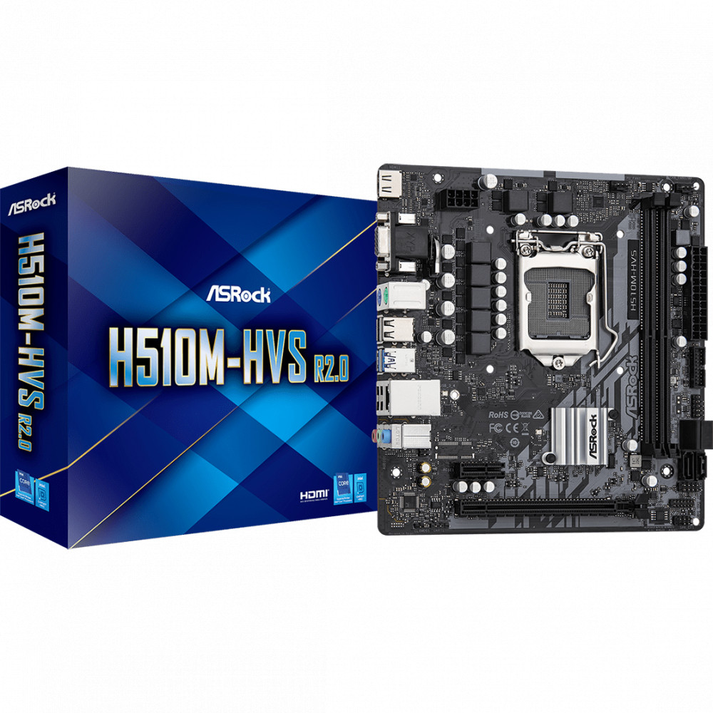 Материнская плата ASRock H510M-HVS R2.0 Micro-ATX, LGA 1200 - миниатюра 10