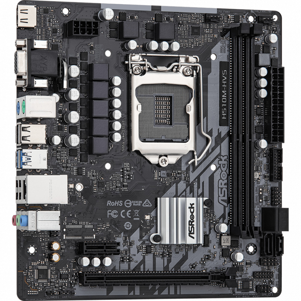 Материнская плата ASRock H510M-HVS R2.0 Micro-ATX, LGA 1200 - миниатюра 6