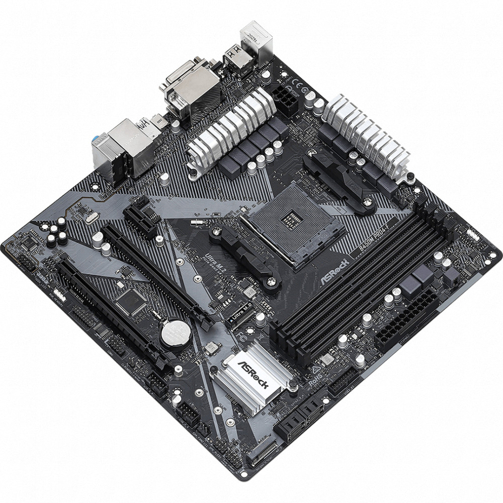 Материнская плата ASRock B450M PRO4-F R2.0 Micro-ATX, AMD AM4 - миниатюра 7