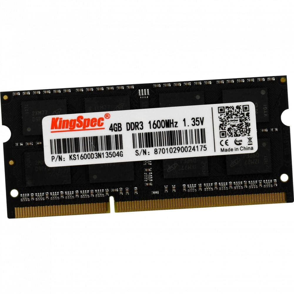 ОЗУ KingSpec 4 ГБ KS1600D3N13504G SO-DIMM, DDR3, 4 Гб, 1600 МГц - миниатюра 2