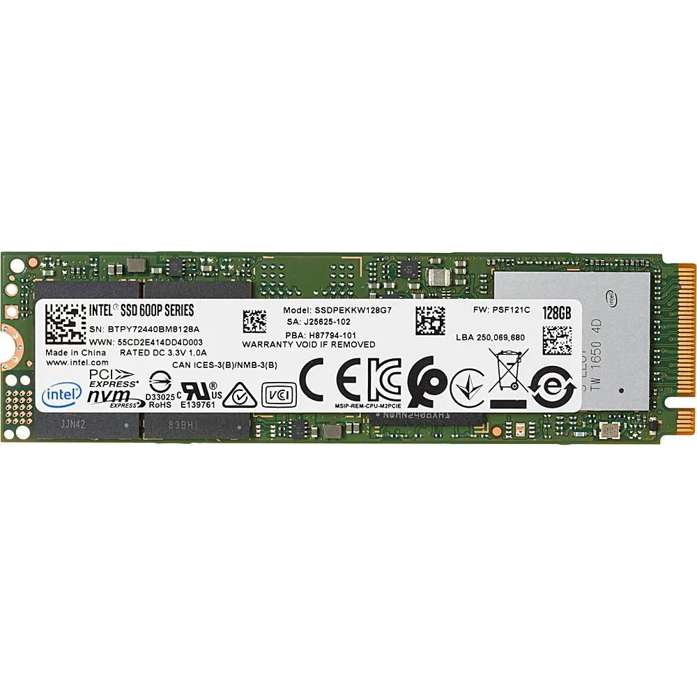 Жесткий диск Intel 600p SSDPEKKW128G7X1 SSD (твердотельные), 128 ГБ, M.2, PCIe - миниатюра 4