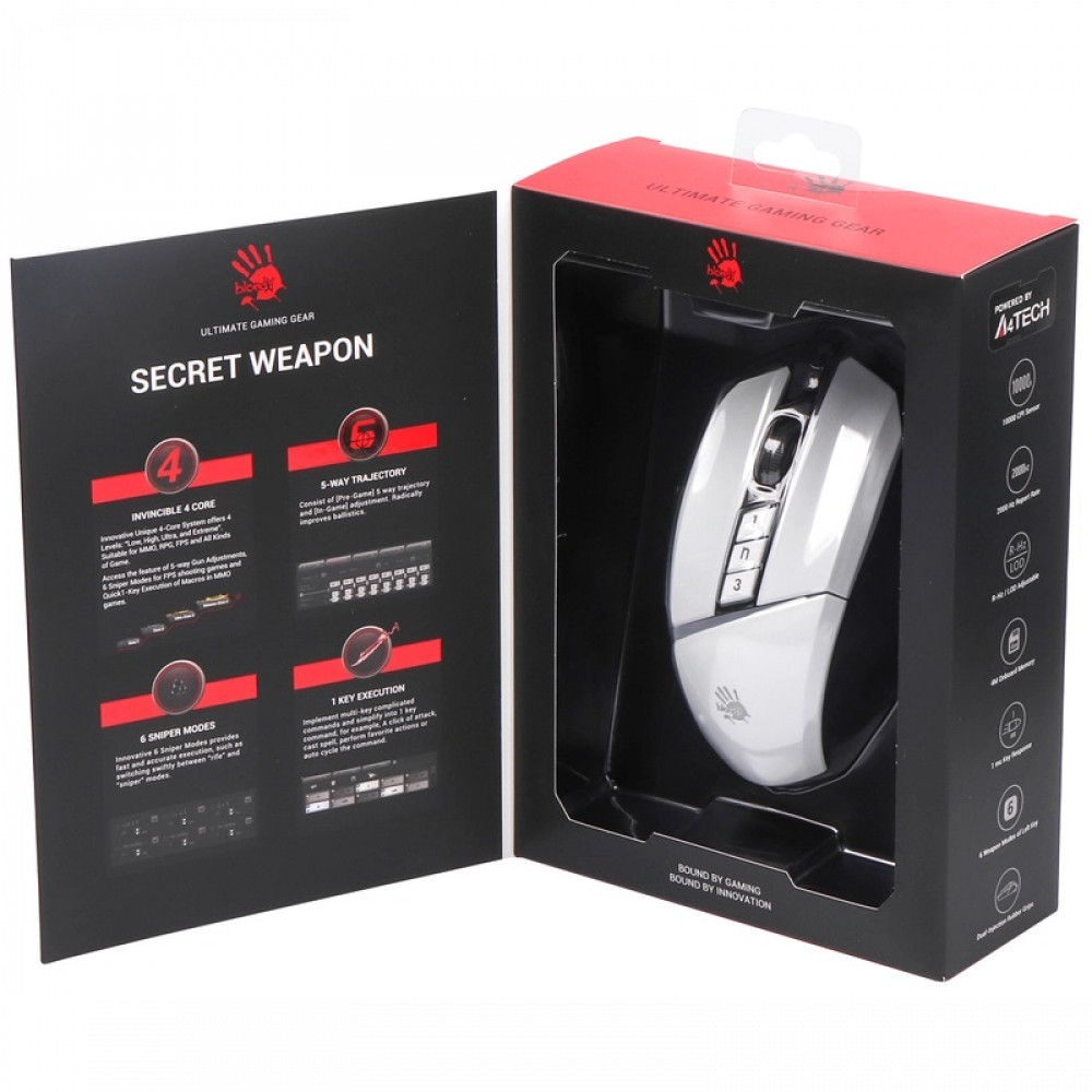 Мышь A4Tech Bloody W60-Max Panda White W60-Max (Panda White) Игровые, Проводная - миниатюра 15
