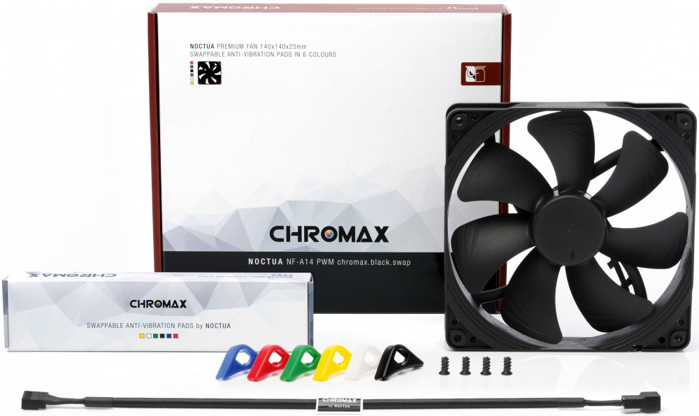 Система охлаждения Noctua NF-A14 PWM chromax.black.swap - миниатюра 5