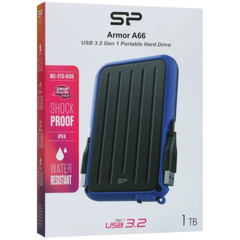 Внешние накопители Silicon Power Armor A66 SP010TBPHD66SS3B 1 ТБ - миниатюра 7