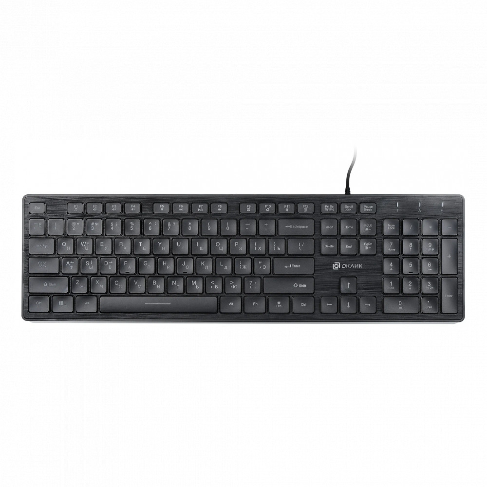 Клавиатура Oklick 550ML черный USB slim Multimedia LED 1061617 Проводная, USB - миниатюра 5