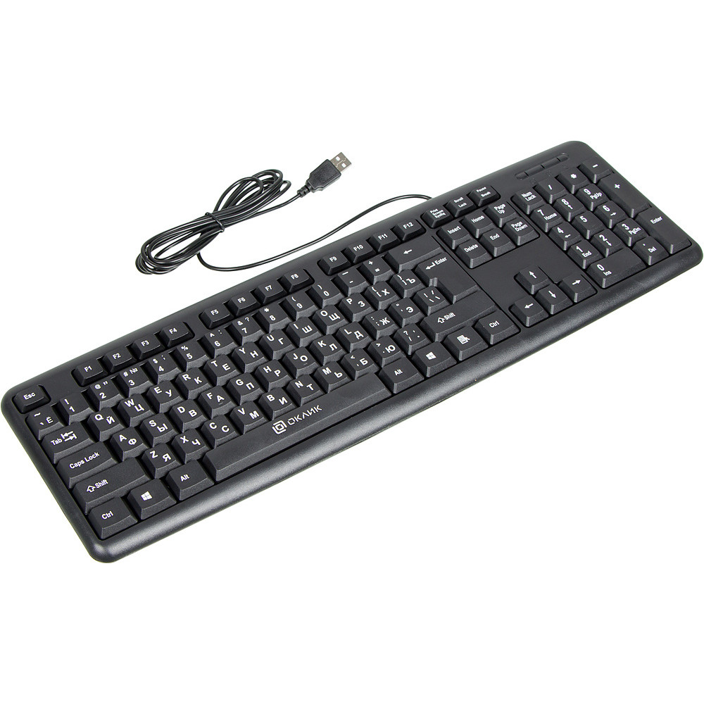 Клавиатура Oklick 180V2 черный USB 1185956 Проводная, USB - миниатюра 4