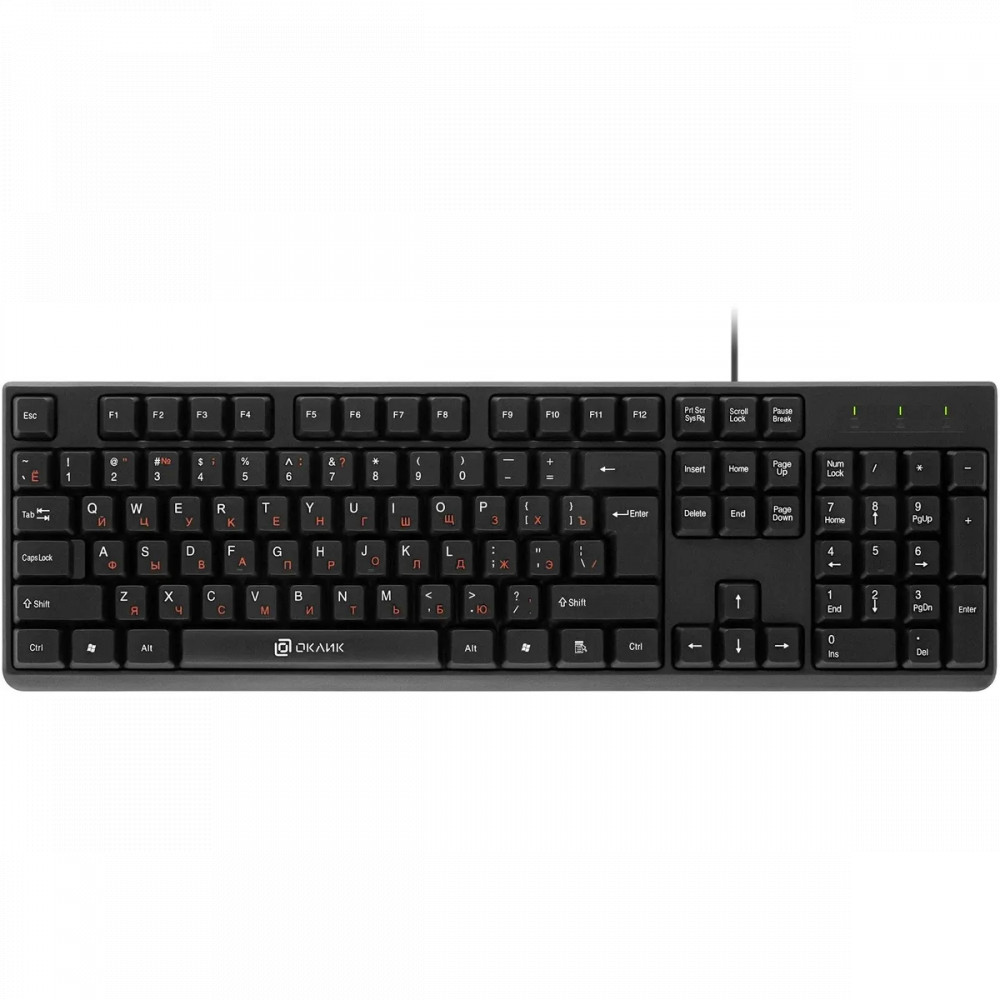 Клавиатура Oklick 100M 654570 Проводная, USB - миниатюра 2