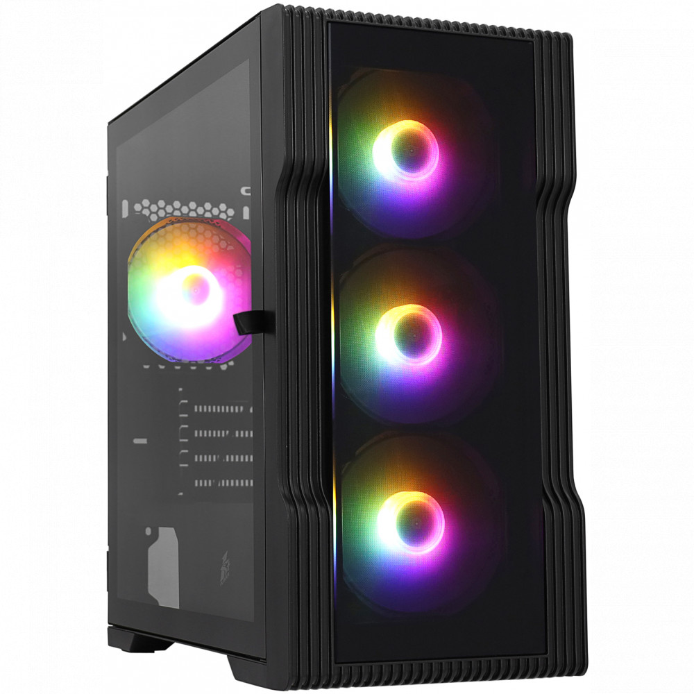 Корпус 1STPLAYER TRILOBITE T3-G Black T3-G-BK-4F1 Mid-Tower - миниатюра 3