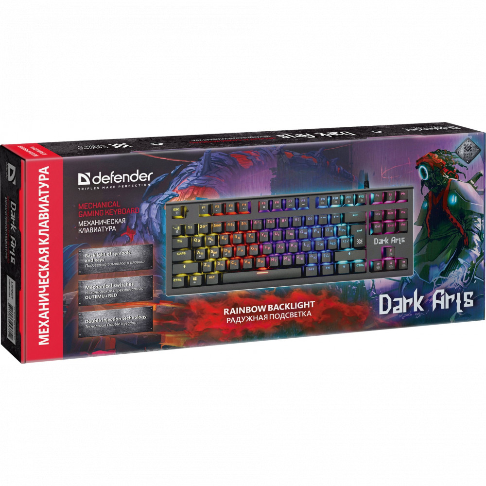 Клавиатура Defender DARK ARTS GK-375 RU 45375 Проводная, USB - миниатюра 11