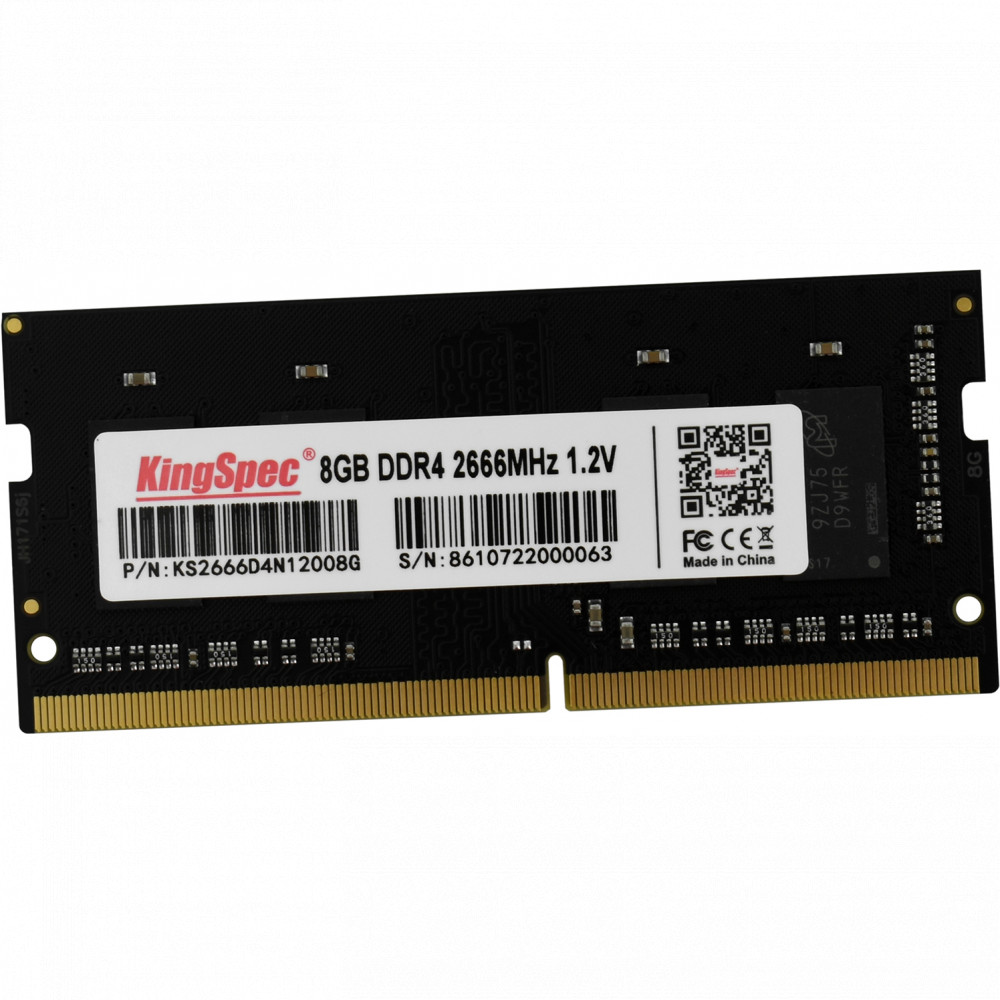 ОЗУ KingSpec 8 ГБ KS2666D4N12008G SO-DIMM, DDR4, 8 Гб, 2666 МГц - миниатюра 2
